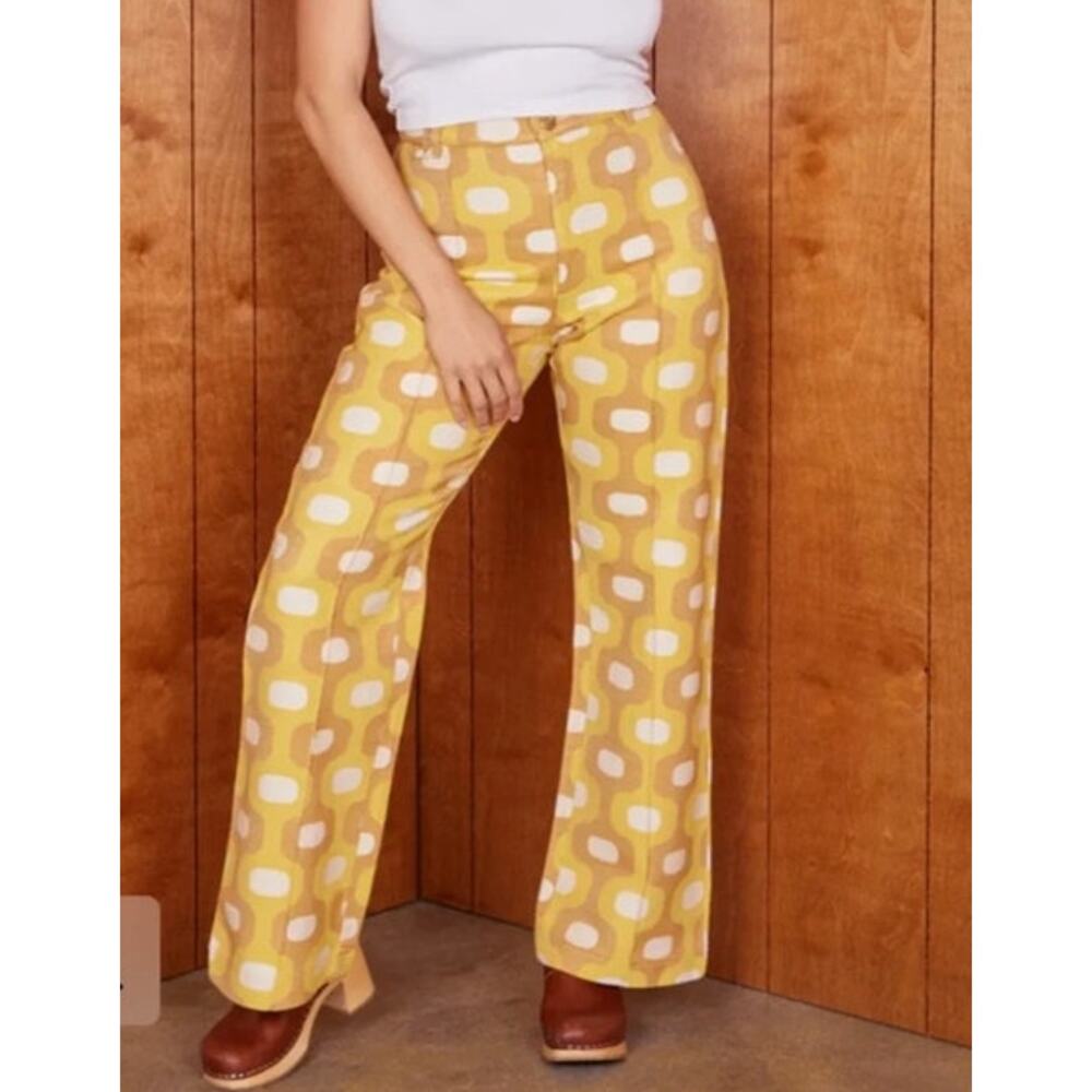 Big Bud Press Yellow Retro Geo Wide Leg Pants
